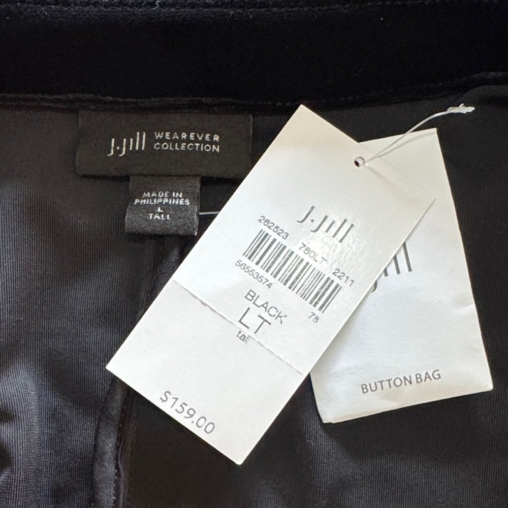 NWT J. Jill Black Velvet Single Button Blazer size Large Tall - Picture 8 of 13